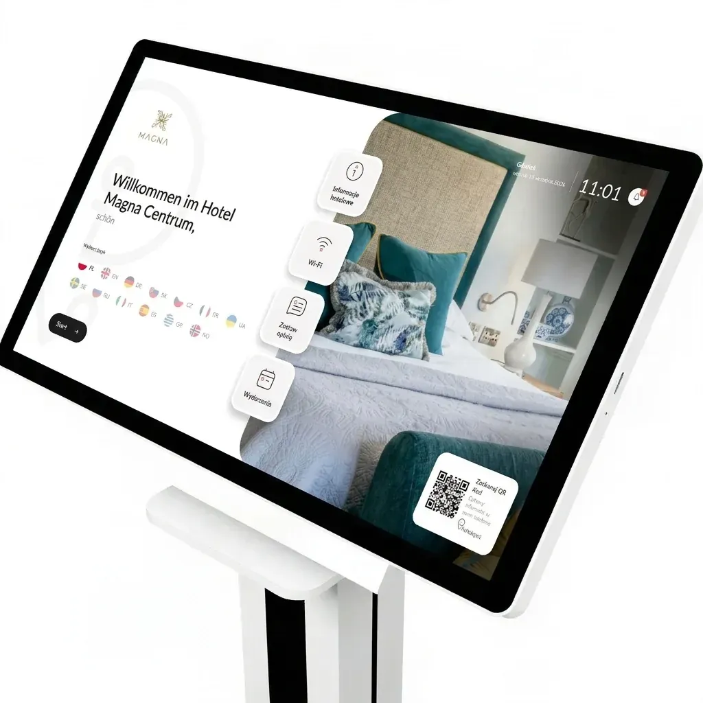 Digital Pod: ekran dotykowy 24 do 32" na stojaku z aplikacją hotelu